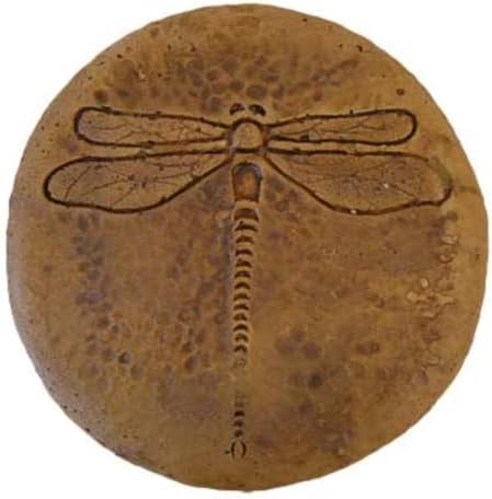 Solid Rock Stoneworks Round Dragonfly Stepping Stone- Autumn Wheat by Athens+Stonecasting+Inc