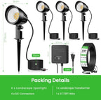 CLY All-in-One LED Low Voltage Landscape Lighting Kit 12W Pathway Lights 4P - Image 7