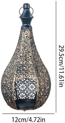 Decorative Candle Holders - Moroccan Metal Lantern Candlestick | Hanging - Image 5