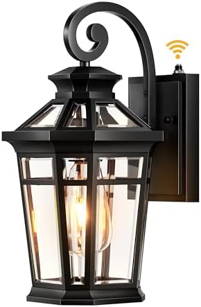 Outdoor Light Fixtures Wall Mount, Black Exterior Sconce Lights Waterproof, Dusk to Dawn Porch Light with Beveled Glass, 100% Aluminum Outdoor Wall Lantern for Garage, Outside Lights for Patio by OPAXIS