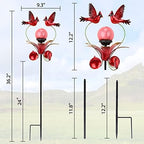 Decorative Solar Outdoor Light, Cardinal Glass Globe Stake For Lawn Yard - Image 5