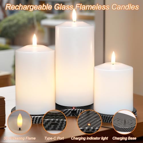 GenSwin Rechargeable Flameless Candles Battery Operated with Remote Timer - Image 3
