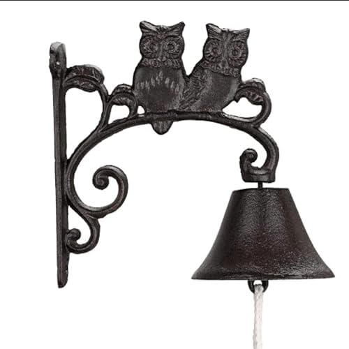 Cast Iron Dinner Bell Wall Hanging Bell Welcome Sign, Manually Shaking Doorbell for Garden Wall Decoration - Image 5