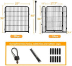 Getlay 36 in(H) Garden Fence With Gate, Wide Gate Low Threshold, 8 Panels Total 17.7 ft(L) Heavy Duty Iron Animal Barrier Fence For Yard, Suitable For Indoor Or Outdoor Dog Fencing,Garden Border Fence - Image 4
