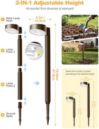 VOLISUN Solar Pathway Lights Outdoor, 12 Pack Solar Powered Garden Lights Waterproof, Decor Landscape Lighting for Yard, Lawn, Walkway, Driveway, Brown - Image 5