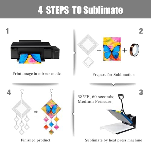 4Pack 8inch Sublimation Wind Spinner Blanks 3D Aluminum Metal Wind Sculpture Kinetic Spinners for Yard and Garden Indoor Art Ornaments Hanging Decoration (Rhombus) - Image 4