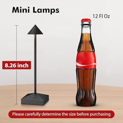 3 Pack Small Black Rechargeable Cordless Table Lamps Dimmable - Image 3