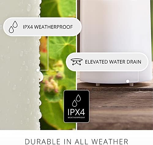 Luminara Outdoor Flameless LED Ivory Candle Melted Edge 3.75" x 9" Real Moving Flame Battery Operated Timer Plastic Weather-Resistant - Image 3