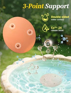 Mellbree 4-Pack Bird Bath Copper Disc, 0.6mm Reinforced 99.99% Pure Copper Cleaning Disk with Triple-Point Support for Physical Safe Clean Water All-Season (Sunflower) - Image 5