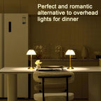 HEQET Cordless Table Lamps for Home,Table,Dining Room, Gold Rechargeable Lamps, USB Charge 12'' Tall LED Brass Portable Outdoor Indoor Table Lamp with Built-in Dimmer (Pack2-Gold Lamp) - Image 2