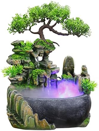 Rockery Stream Tabletop Fountain, Zen Meditation Indoor Waterfall Feature with Automatic Pump and Switch, Desktop Fountain for Home Office Bedroom Decoration(US regulations Include Fog) - Image 4