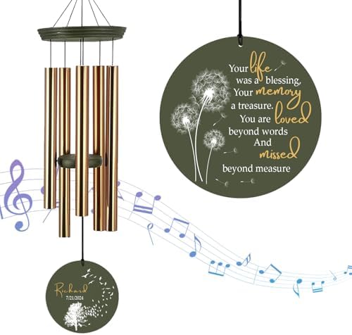 Personalized Memorial Wind Chimes Sympathy Gifts Decor Outside by ExtrabilyOfficial