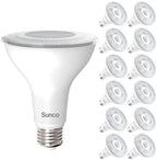 Sunco 12 Pack PAR30 LED Bulb, Long Neck Bright Flood Light, E26, 11W=75W by Unknown