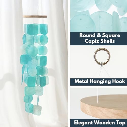 Turquoise Wind Chimes for Outside, Unique House Decor - Image 4