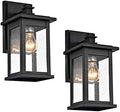 MICSIU 2 Pack Matte Black Outdoor Wall Sconce, 12 Inch Vintage Farmhouse by MICSIU