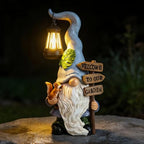 Solar Garden Gnome Statue with Lantern, Outdoor Decor for Yard&Patio by BNXPF