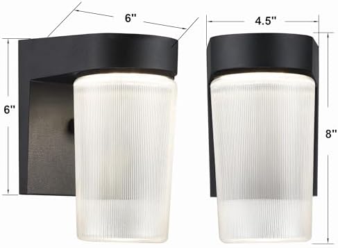 LIT-PaTH Outdoor Wall Light Fixture, Aluminum, LED 3CCT, Black, 2 Pack - Image 5
