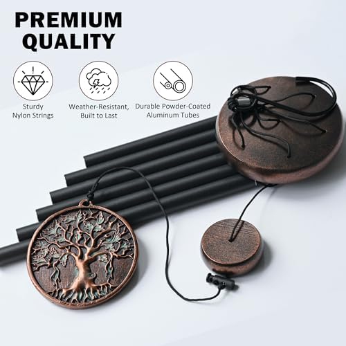 Vanquer Gift Wind Chimes for Outside - 30'' Wind Chimes Outdoor Clearance, Windchimes Outdoors, Memorial Wind Chimes, Sympathy Gift, Patio, Home Décor, Vintage Black (30" Tree of Life) - Image 3
