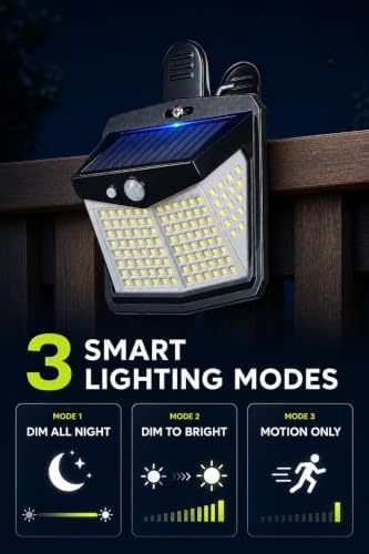 Clip-On Solar Lights Outdoor, Motion Sensor, No-Drill, 4 Pack - Image 6