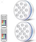 Submersible LED Lights with Remote Underwater Pool Light IP68 Magnet 13 LED Bright Lamp RGB for Pond/Pool/Aquarium(2 Light 2 Controller,7.0CM) by Unknown