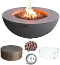 Elementi Lunar Bowl Cast Concrete Fire Table, Outdoor Fire Pit Fire TablePatio Furniture, Light Gray (Natural Gas) by AMSFireplaceInc