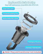 Underwater Pond Lights 12V IP68, Replaceable 5W MR16 Bulb, 1-Pack - Image 5
