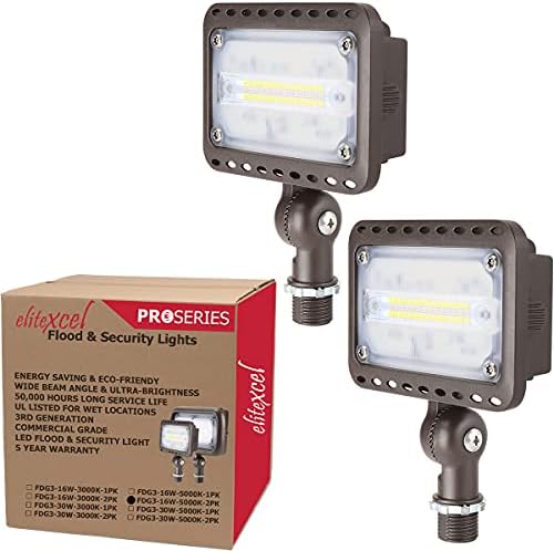 TerraVista 16W LED Outdoor Tree Lights NEMA 7x6 Wide Beam Spotlight, 2-Pack by EliteXcelLighting
