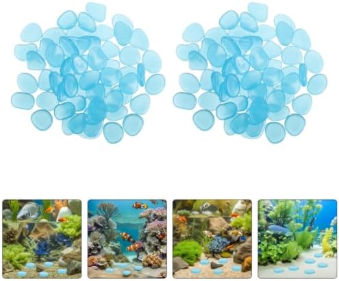 300pcs in Dark Pebbles Xmas for Fish Tank Blue Resin Glow - Image 7