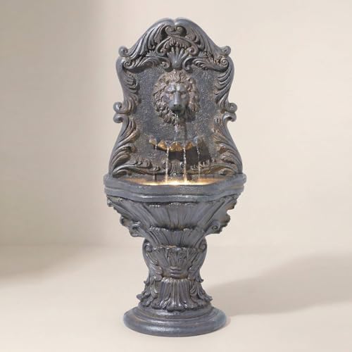 Royal Lion Acanthus 50" High Outdoor Indoor Large Fountain with LED Light - Image 2