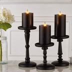 Flameless Pillar Candles Flickering with Remote Timer, Battery Operated LED Candles Up to 400 Hours, 3D Moving Flame Real Wax Candles. (Black) - Image 6
