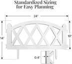 WORTH 8-Pack Short Plastic Garden Fence, White Decorative Border Fence with Pickets, 10 in. H x 16 ft. Total Length Interlocking Landscape Edging for Flower Beds, Lawn, Indoor Outdoor Use - Image 4