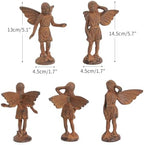 Sungmor Cast Iron Angel Statue Garden Fairy Figurines, 2 Pack Rustic Rust - Image 5