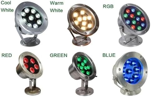 LED Underwater Pond Lights - LED Beam Spotlight, 12V Submersible LED Pool Lamp, Adjustable 180° Landscape Light, IP68 Waterproof Led Spotlight, For Garden, Fountain, Courtyard(White,15W(AC12v)) - Image 5