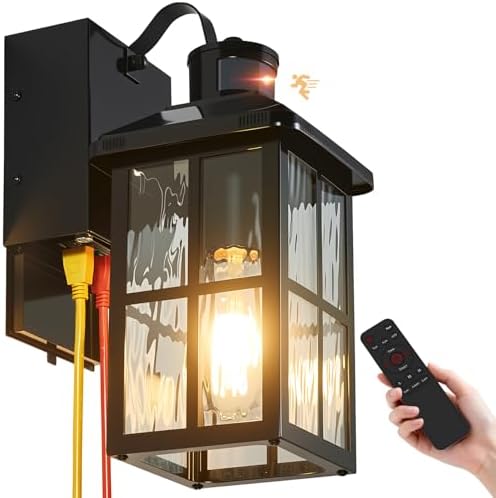 Porch Lights with GFCI Outlet with Remote by KiwiLusam