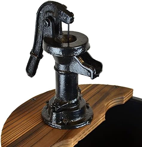 Wood Barrel with Pump Outdoor Water Fountain - Medium Garden Water Fountain - Image 4
