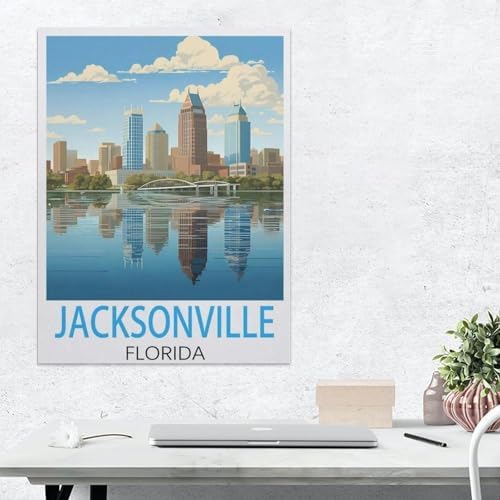 Metal Signs，Jacksonville Florida Vintage Travel Poster，Nostalgic Man Cave Tin Metal Sign Hanging Wall Plaque Kitchen Shed Garage(20x30cm）8x12 inch-AJ20 - Image 2