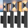 Aipsun 4 Pack Outdoor LED Up Down Wall Sconces, Black Modern Porch Lights by Aipsun