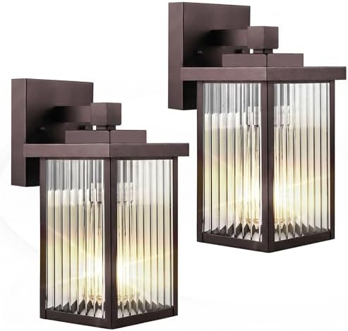 2 Pack Bronze Porch Light, Rust-Resistant Outdoor Wall Light by hameso