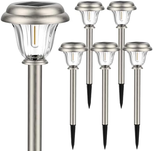 Solar Lights Outdoor Waterproof Stainless Steel Glass Solar Pathway Lights by DERAYSIONSolarLighting