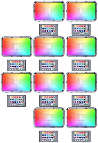 30W LED RGB Flood Light, Dimmable Color Changing Spotlights with Remote Control, IP67 Waterproof Outdoor Security Lights 16 Colors 4 Modes Decorative Lamp for Landscape Party Stage, 10 Pack by Unknown