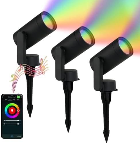 Smart Landscape Lighting 12V App Control Color Changing LED, 3 Pack by MULANDI