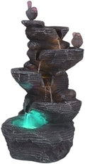 Generic Resin Stone Imitation Waterfall with LED Lights Desktop Waterfall Fountain Tabletop Fountain Relax Meditation Decor for Home Office by Unknown