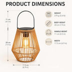 Handwoven Rattan Solar Lanterns, Waterproof Outdoor Hanging Solar Lanterns with Handles, Boho Ambient Lights for Garden, Patio, Yard, Porch, Pathway & Table Decor (2) - Image 5