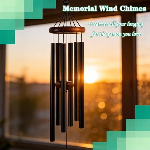 36 Inch Memorial Wind Chimes for Loss of Loved One - Deep Tone, Durable Metal Sympathy Wind Chimes for Outside, Outdoor Decor, Garden Patio Porch Yard Home, Meaningful Gift for Mom Women Housewarming - Image 6