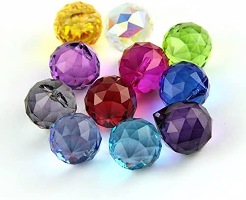 Queenbox 10pcs 40mm Crystal Suncatcher Prism Ball Rainbow Hanging Pendants Maker with Hole for Chandelier Feng Shui Window, Violet - Image 5