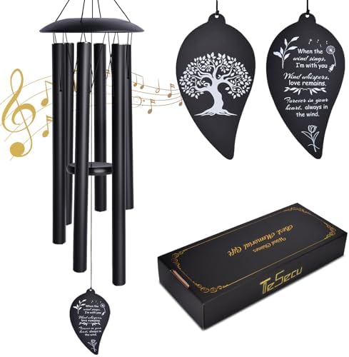 Wind Chimes for Outside, 40" Wind Chimes for Loss of a Loved, Sympathy Wind Chimes with 6 Thicken Tubes & Hook, Outdoor Wind Chimes Gifts for Mother Father, Sympathy Gift Home Decor Garden by windchimes