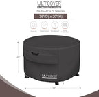 ULTCOVER Waterproof Round Patio Fire Pit Table Cover 36 inch, Black - Image 2