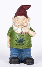 Hi-Line Gift Ltd, Gnome Smoking, 9.75-inch Height, Indoor Outdoor Statue Figurine - Image 2