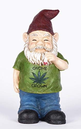 Hi-Line Gift Ltd, Gnome Smoking, 9.75-inch Height, Indoor Outdoor Statue Figurine - Image 2