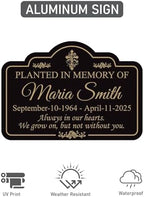 Planted in Memory Of Yard Sign with 16" Stake, Personalized Grave Marker Plaque, Rust-Free Aluminum Memorial Garden Sign - Image 4